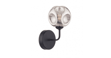 Feya Wall Light Matt Black With Closed Organic Smoked Glass