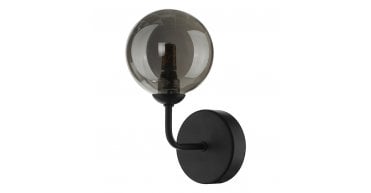 Feya Wall Light Matt Black With Smoked Glass