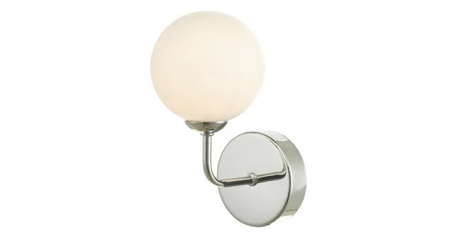 Där Lighting Feya Wall Light Polished Chrome With Opal Glass