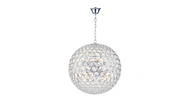 Där Lighting Fiesta 8 Light Pendant Crystal and Polished Chrome