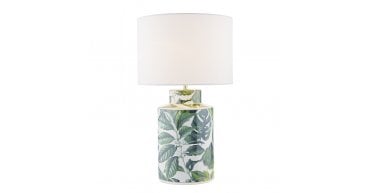 Filip Table Lamp Green Leaf Print
