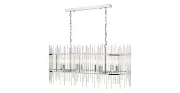 Finola 8 Light Bar Pendant Polished Chrome Glass
