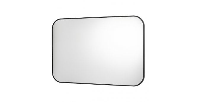 Där Lighting Firuz Rectangle Mirror Thin Matt Black Frame 60 X 90cm