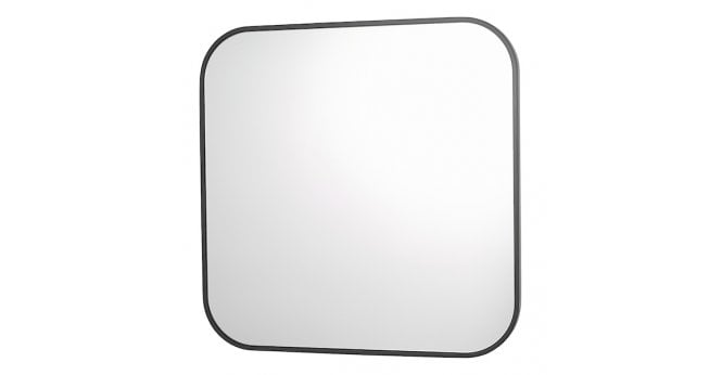 Där Lighting Firuz Square Mirror Thin Matt Black Frame 60 X 60cm