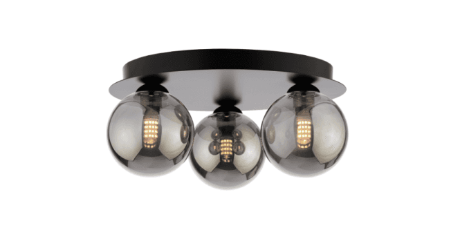 Där Lighting Foley 3 Light Flush Matt Black Fitting Only