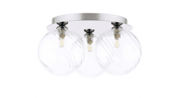 Foley 3 Light Flush Polished Chrome With Closed Glass