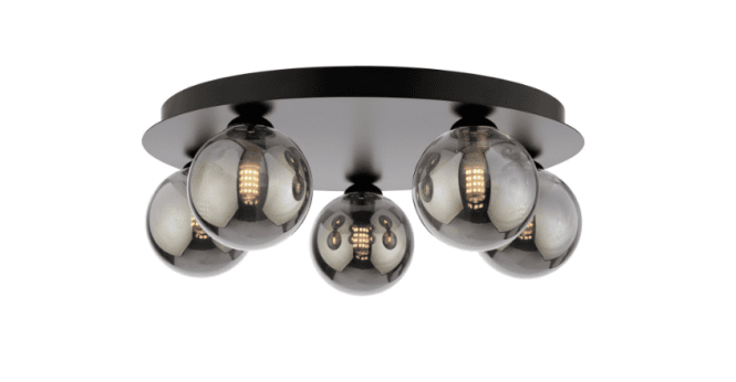 Där Lighting Foley 5 Light Flush Matt Black Fitting Only