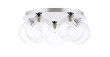 Foley 5 Light Flush Polished Chrome With Closed Glass