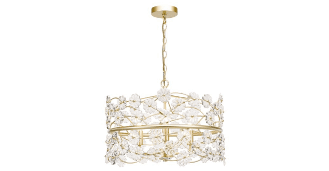 Där Lighting Fonda 3 Light Pendant Satin Gold and Glass