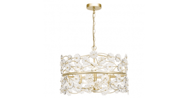 Fonda 3 Light Pendant Satin Gold and Glass