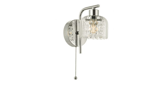Där Lighting Forseti Bathroom Wall Light Polished Chrome and Glass IP44