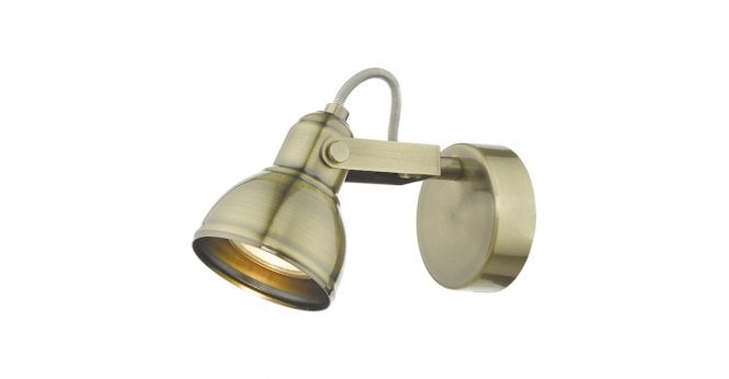 Där Lighting Fothergill Single Wall Spotlight Antique Brass