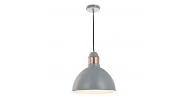 Frederick 1 Light Single Pendant Grey Satin Copper