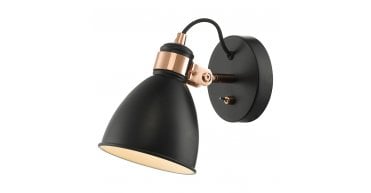 Frederick Single Wall Spotlight Black & Copper