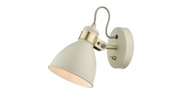 Frederick Single Wall Spotlight Cream Antique Brass
