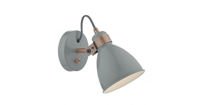 Där Lighting Frederick Single Wall Spotlight Grey & Copper