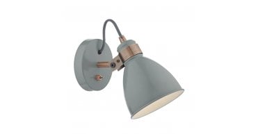 Frederick Single Wall Spotlight Grey & Copper