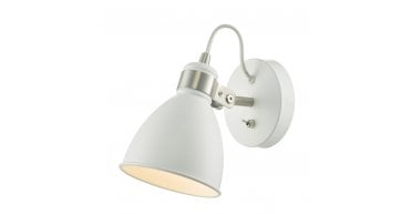 Frederick Single Wall Spotlight White Satin Chrome