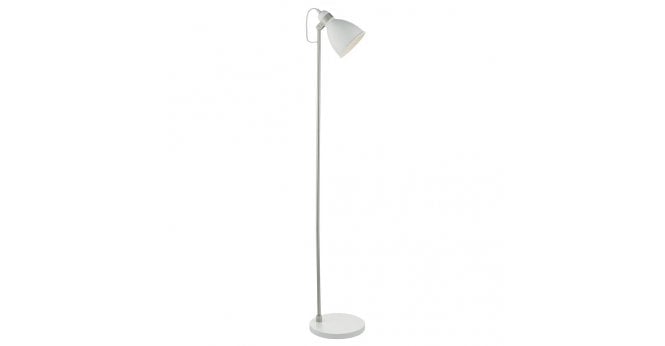 Där Lighting Frederick Task Floor Lamp White & Satin Chrome