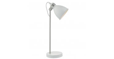 Frederick Task Lamp White & Satin Chrome