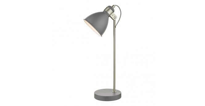 Där Lighting Frederick Task Table Lamp Dark Grey Satin Chrome
