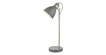 Frederick Task Table Lamp Dark Grey Satin Chrome
