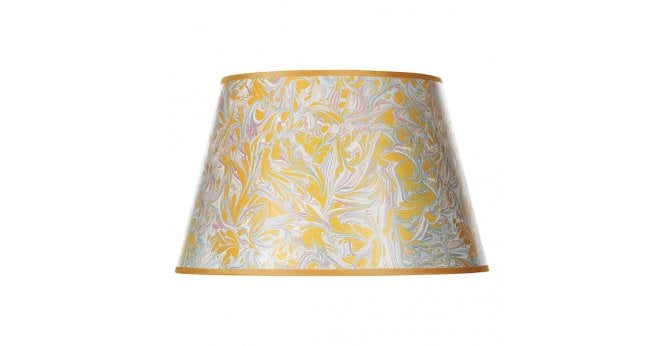 Där Lighting Frida Yellow Marble Pattern Tapered Drum Shade 45cm