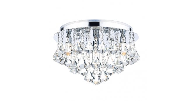 Där Lighting Fringe Bathroom 4 Light Flush Polished Chrome IP44