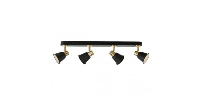 Där Lighting Fry 4 Light Bar Spotlight Black & Rose Gold