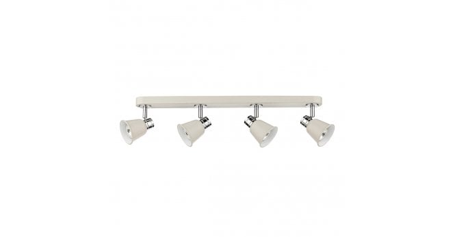 Där Lighting Fry 4 Light Bar Spotlight Cream Polished Chrome