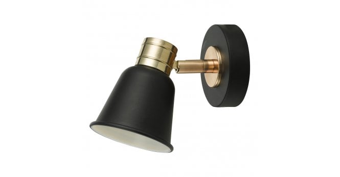 Där Lighting Fry Single Wall Spotlight Black & Rose Gold