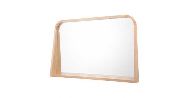 Där Lighting Fulgencio Rectangle Mirror With Shelf Light Oak 60 X 90cm