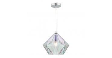 Gaia Iridised Glass & Polished Chrome Pendant