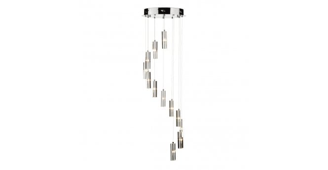 Där Lighting Galileo 12 Light Cluster Pendant Polished Chrome Crystal LED