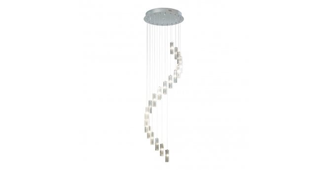 Där Lighting Galileo 20 Light Cluster Pendant Polished Chrome Crystal LED - 3M Drop