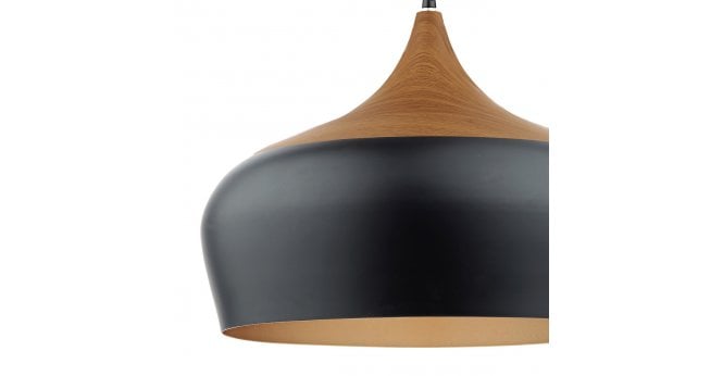 Där Lighting Gaucho 1 Light Pendant Black Large