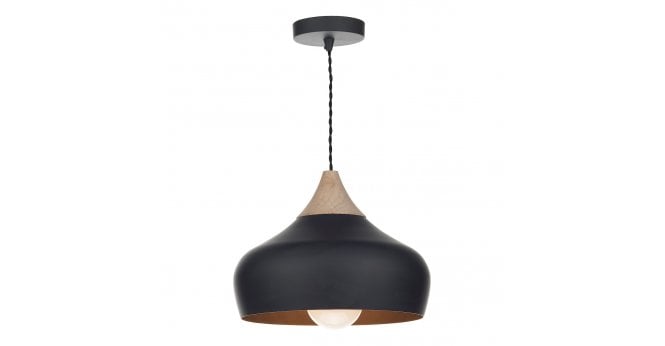 Där Lighting Gaucho 1 Light Pendant Black