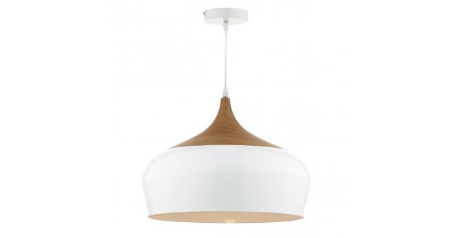 Där Lighting Gaucho 1 Light Pendant White Large