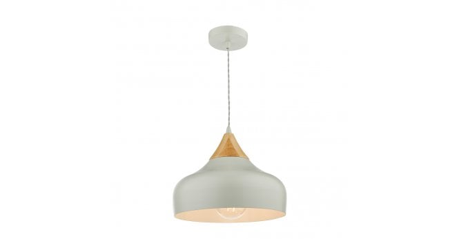 Där Lighting Gaucho 1 Light Single Pendant Grey And Wood