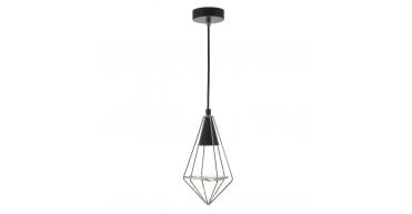 Gianni 1 Light Pendant Black, Polished Chrome & Glass