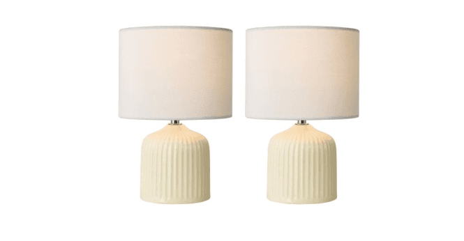 Där Lighting Gigi Twin Pack Table Lamp Cream With Shade