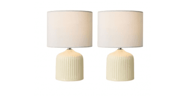 Gigi Twin Pack Table Lamp Cream With Shade