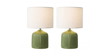 Gigi Twin Pack Table Lamp Green With Shade