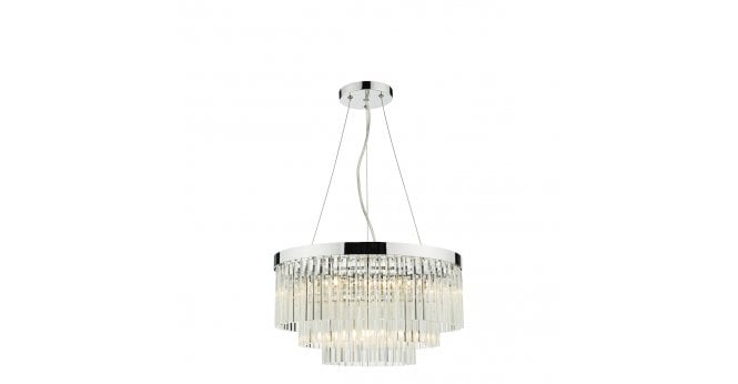 Där Lighting Giovana 5 Light Pendant Polished Chrome Clear Glass