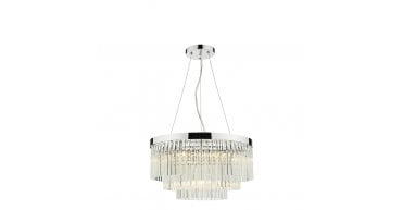 Giovana 5 Light Pendant Polished Chrome Clear Glass