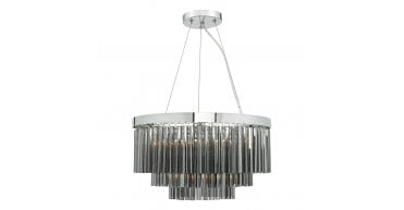 Giovana 5 Light Pendant Polished Chrome & Smoked Glass