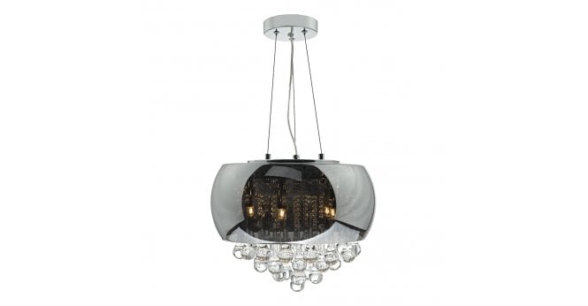 Där Lighting Giselle 5 Light Pendant Smoked & Clear Glass