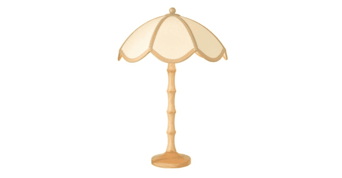 Där Lighting Giuliana 2 Light Table Lamp Wood with Rattan Shade