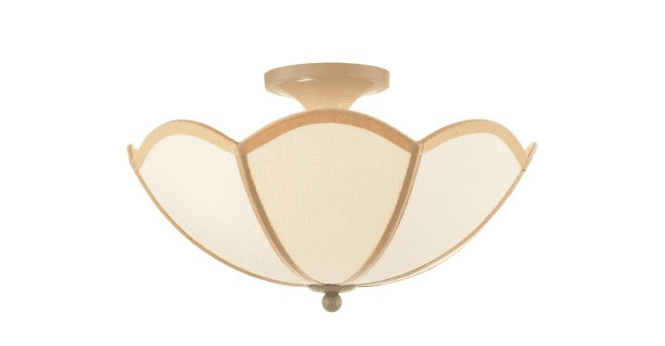 Där Lighting Giuliana 3 Light Semi-Flush Rattan and Satin Taupe