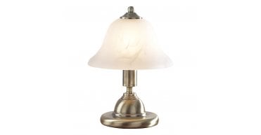 Gloucester Touch Table Lamp Antique Brass & Glass Shade - Twin Pack